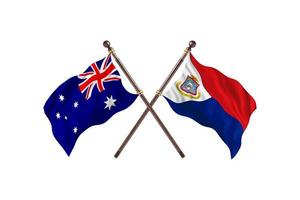 austrália contra sint maarten duas bandeiras de país foto