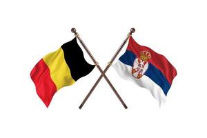 bandeiras de dois países da bélgica contra a sérvia foto