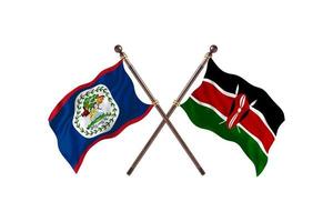 Belize versus Quênia duas bandeiras de país foto