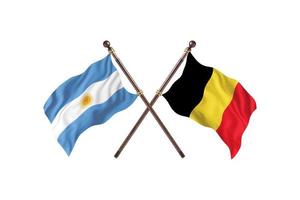 argentina contra bélgica duas bandeiras de país foto