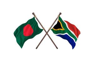 bangladesh versus áfrica do sul dois países bandeiras foto