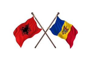 Albânia versus Moldávia duas bandeiras de país foto