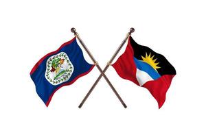 belize versus antígua e barbuda duas bandeiras de país foto