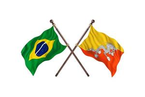 Brasil contra Butão duas bandeiras de país foto