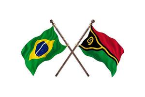 brasil versus vanuatu duas bandeiras do país foto