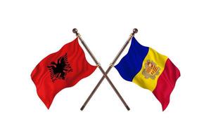 Albânia versus Andorra duas bandeiras de país foto