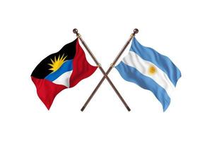 antígua e barbuda versus argentina duas bandeiras de país foto