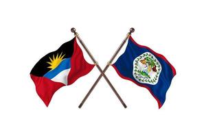 antígua e barbuda versus belize duas bandeiras do país foto