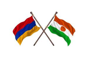 Armênia versus Níger duas bandeiras de país foto
