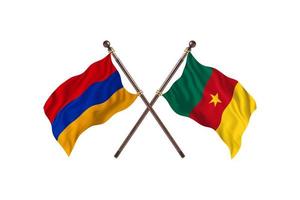 Armênia contra Camarões duas bandeiras de país foto
