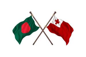 bangladesh versus tonga duas bandeiras do país foto