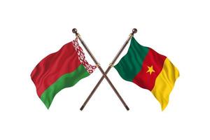 Bielorrússia contra camarões duas bandeiras de país foto