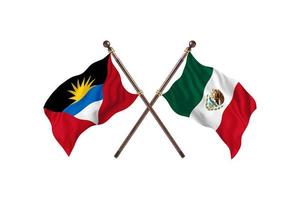 antígua e barbuda contra méxico duas bandeiras de país foto