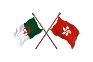 argélia contra hong kong duas bandeiras de país foto