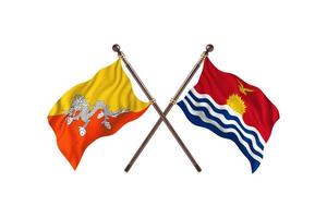 Butão contra Kiribati duas bandeiras de país foto