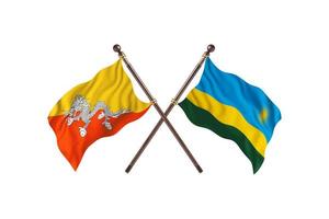 Butão contra Ruanda duas bandeiras de país foto
