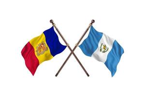 andorra versus guatemala duas bandeiras de país foto