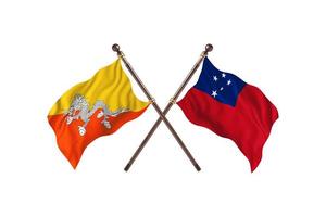 Butão contra Samoa duas bandeiras de país foto