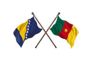 Bósnia contra Camarões dois países bandeiras foto
