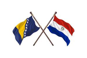 bósnia versus paraguai duas bandeiras de país foto