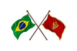 brasil contra montenegro duas bandeiras de país foto