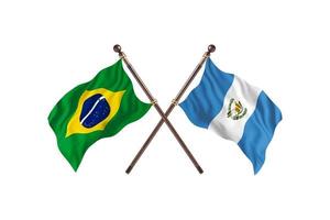brasil versus guatemala duas bandeiras do país foto
