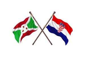 Burundi contra a Croácia duas bandeiras de país foto