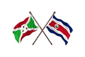 Burundi versus Costa Rica dois países bandeiras foto