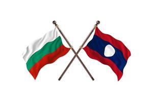 Bulgária contra laos duas bandeiras de país foto
