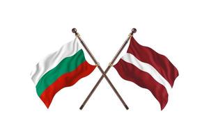 Bulgária contra Letônia duas bandeiras de país foto