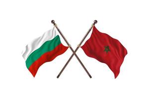 Bulgária contra Marrocos duas bandeiras de país foto