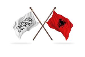 emirado islâmico do afeganistão contra a albânia duas bandeiras de país foto