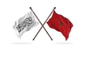 emirado islâmico do afeganistão contra marrocos duas bandeiras de país foto
