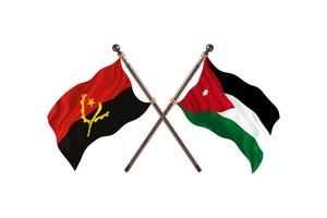 angola contra jordânia duas bandeiras de país foto