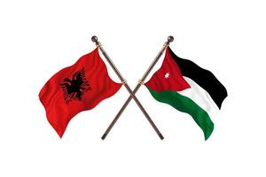 albânia contra jordânia duas bandeiras de país foto