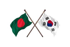 bangladesh versus coreia do sul duas bandeiras de país foto