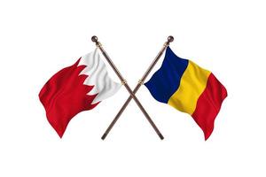 Bahrein contra a Roménia duas bandeiras de país foto