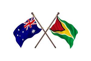 austrália versus guiana duas bandeiras de país foto