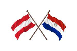 Áustria versus paraguai duas bandeiras de país foto