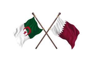 argélia contra qatar duas bandeiras de país foto