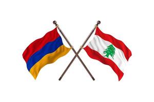 armênia contra líbano duas bandeiras de país foto