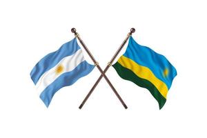 Argentina contra Ruanda duas bandeiras de país foto