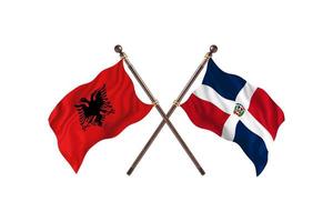 Albânia versus República Dominicana bandeiras de dois países foto