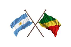 Argentina versus Congo República dos dois países bandeiras foto