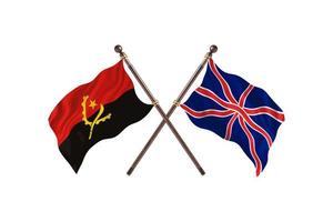 angola contra bandeiras de dois países do reino unido foto