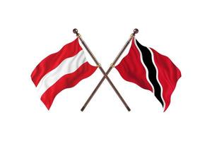 Áustria contra trinidad e tobago duas bandeiras do país foto