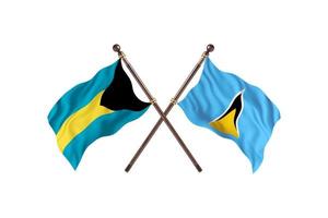 Bahamas versus Santa Lúcia duas bandeiras do país foto
