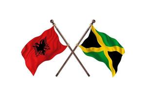 albânia contra jamaica duas bandeiras de país foto