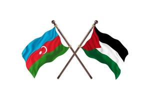 azerbaijão contra bandeiras palestinas de dois países foto