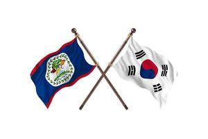 belize versus coreia do sul dois países bandeiras foto